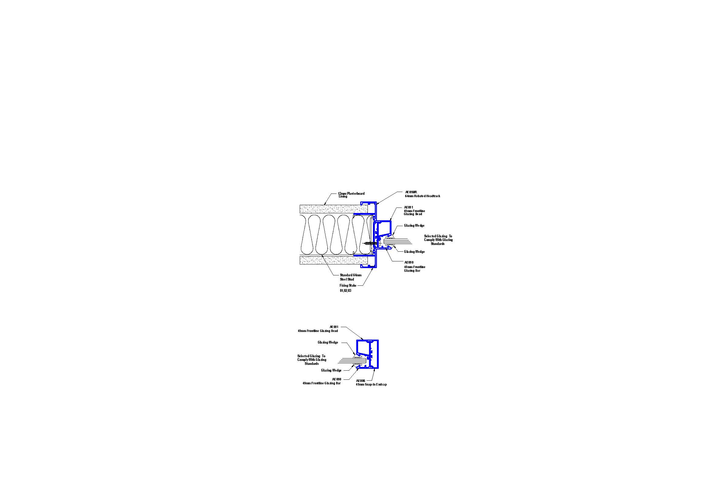 F45-07 45mm Frontline Glazing Termination Plan